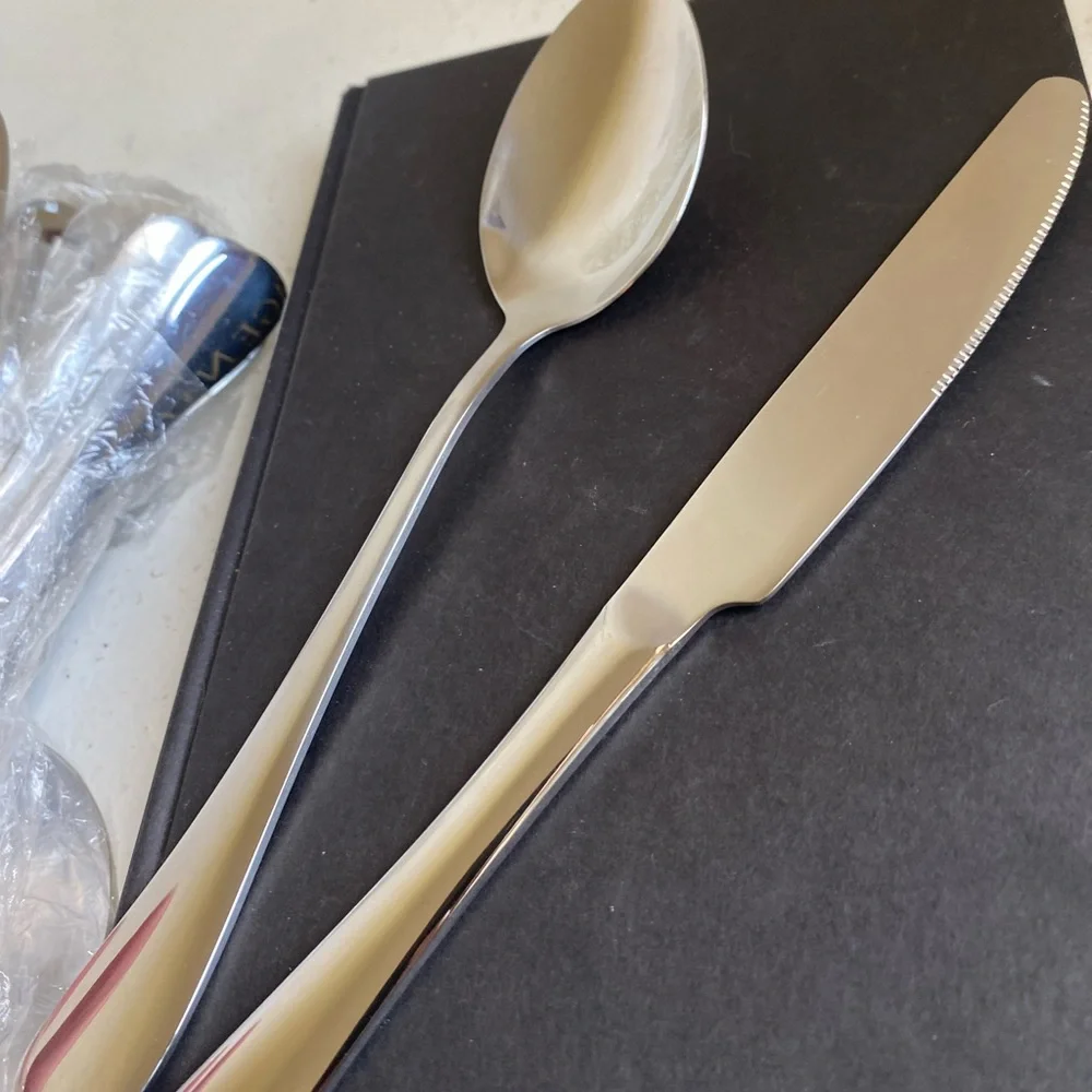 10 pcs large silver spoon forks and knifes set new